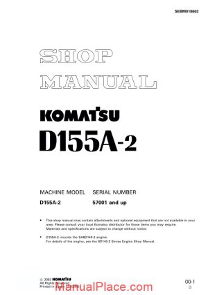 komatsu d155a 2 shop manual page 1