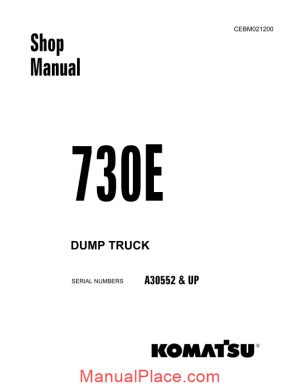 komatsu dump truck 730e shop manual page 1