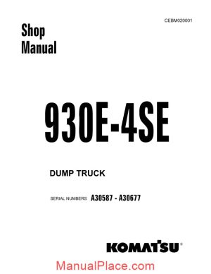 komatsu dump truck 930e 4s3 shop manual page 1