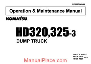 komatsu dump truck hd320 325 3 operation maintenance manual page 1