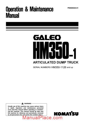 komatsu dump truck hm350 1 operation maintenance manual page 1