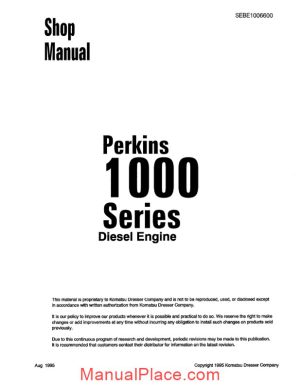 komatsu engine 1006 6 workshop manuals page 1