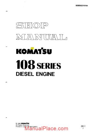 komatsu engine 108 2 series shop manual page 1