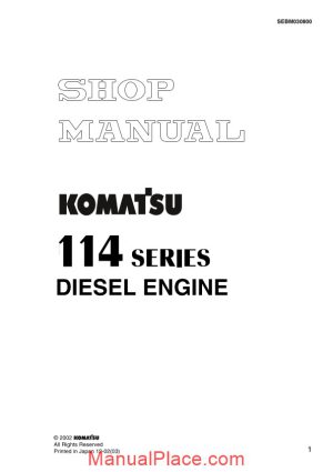 komatsu engine 114 series workshop manuals page 1