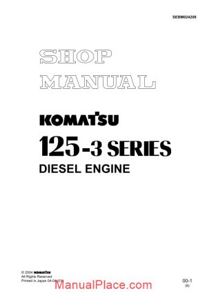 komatsu engine 125 3 series workshop manuals page 1
