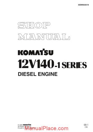 komatsu engine 12v140 1 workshop manuals page 1