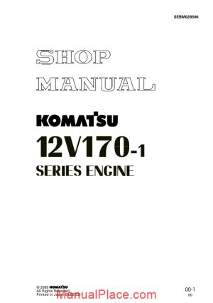 komatsu engine 12v170 1 series workshop manuals page 1