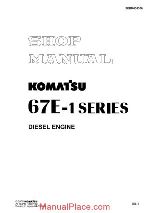 komatsu engine 3d67e 1 workshop manuals page 1