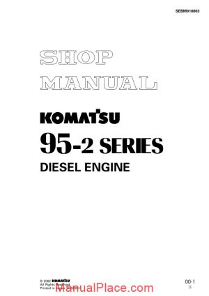 komatsu engine 4d95le 2 workshop manuals page 1