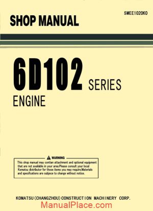 komatsu engine 6d102 series workshop manuals page 1