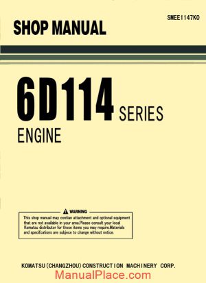 komatsu engine 6d114 series workshop manuals 2 page 1