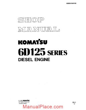 komatsu engine 6d125 1 workshop manuals 1 page 1