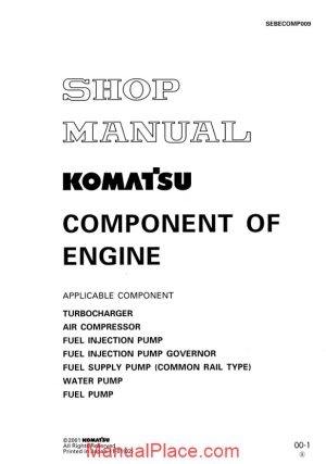 komatsu engine engine comp workshop manuals page 1