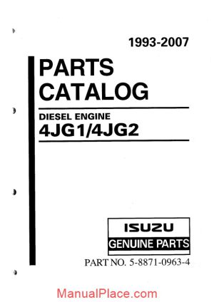 komatsu engine isuzu 4jg1 4jg2 1993 2007 parts catalog 2 page 1