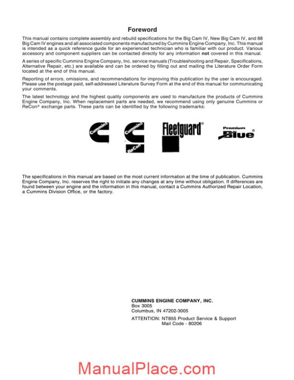 komatsu engine nt 855c workshop manuals 2 page 2