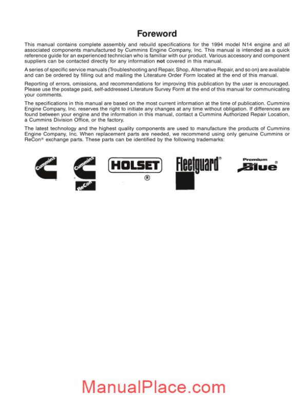 komatsu engine nta 14 workshop manuals 1 page 2