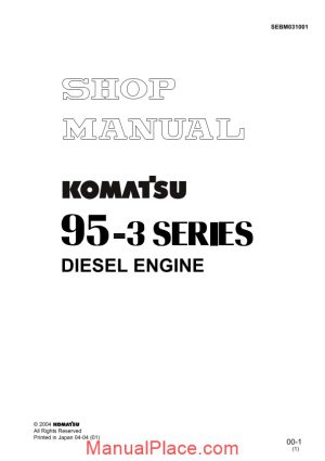 komatsu engine s4d95le 3 workshop manuals page 1