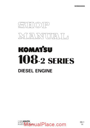 komatsu engine s6d108 2 workshop manuals page 1