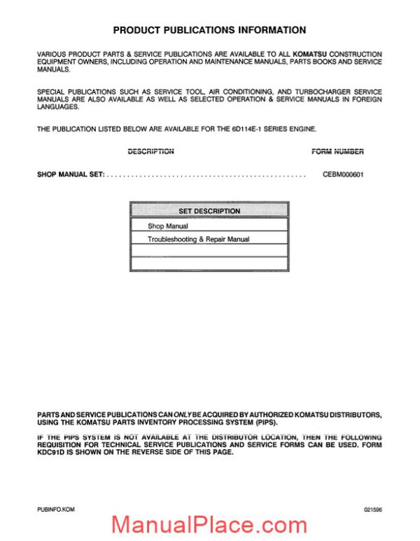 komatsu engine s6d114e 1 workshop manuals page 3