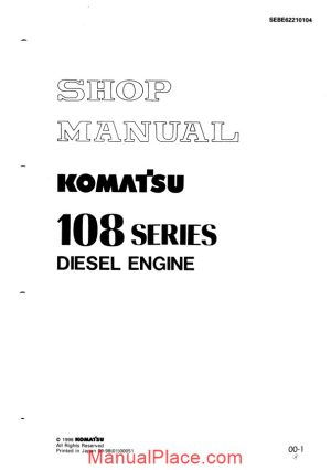 komatsu engine sa6d108 1 workshop manuals page 1