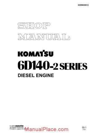 komatsu engine sa6d140 2 workshop manuals page 1