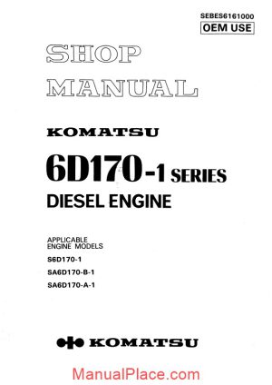 komatsu engine sa6d170 1 workshop manuals page 1