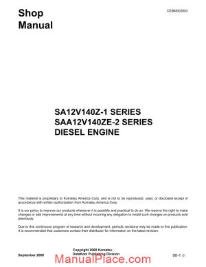 komatsu engine saa12v140ze 2 workshop manuals page 1