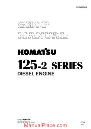 komatsu engine saa6d125 2 workshop manuals page 1