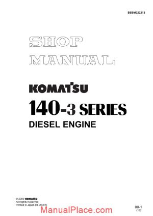 komatsu engine sda6d140e 3 workshop manuals page 1