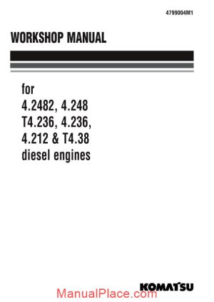 komatsu engine t4 38 workshop manuals page 1