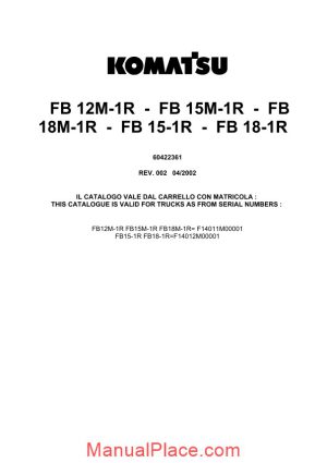 komatsu forklift fb12 15 18 m 1r parts catalogue page 1