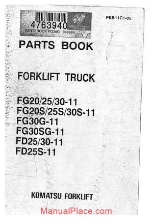 komatsu forklift fg 20 25 30 11 parts book page 1