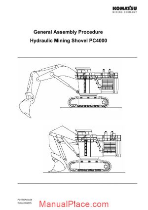 komatsu general assembly procedure hydraulic mining shovel pc4000 page 1