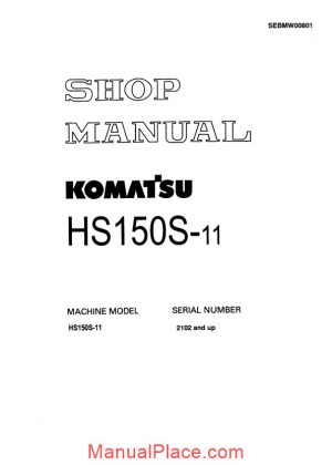 komatsu hs150s 11 shop manual page 1