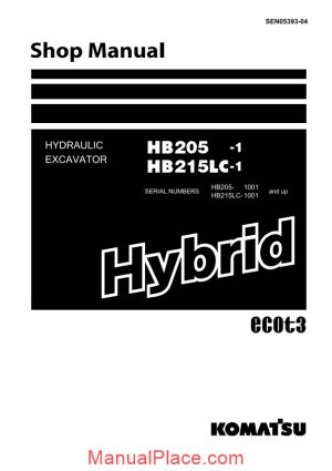 komatsu hydraulic excavator hb205 1 hb215lc 1 shop manual page 1