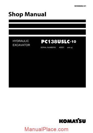 komatsu hydraulic excavator pc138uslc 10 shop manual 2 page 1