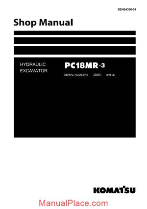 komatsu hydraulic excavator pc18 mr3 shop manual page 1