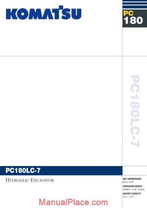komatsu hydraulic excavator pc180 lc7 sales brochure page 1