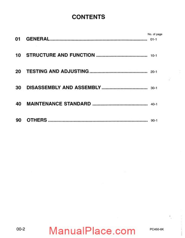 komatsu hydraulic excavator pc450 6 shop manual page 2