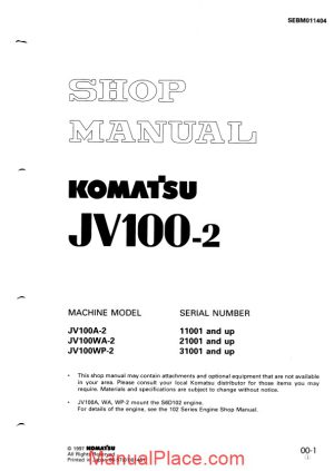 komatsu jv100 2 shop manual page 1