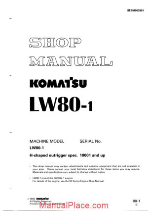 komatsu lw80 1 shop manual page 1