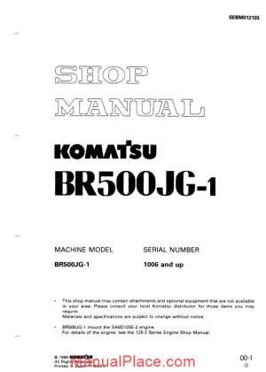 komatsu mobile crushers br500jg 1 shop manual page 1