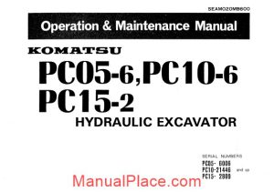 komatsu pc05 6 pc10 6 pc15 2 hydraulic excavator operation maintenance manual page 1