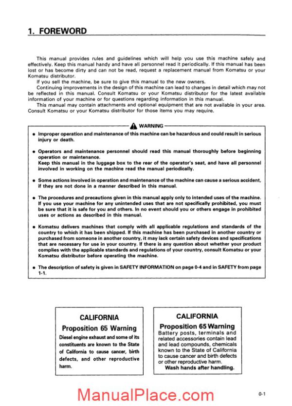 komatsu pc200 pc210 pc220 pc230 6 operation maintenance manual page 2