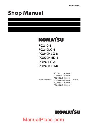 komatsu pc210 210lc 210nlc 230nhd 240lc 240nlc 8 shop manual page 1