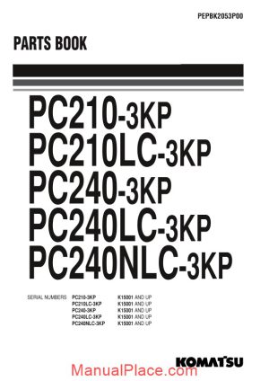 komatsu pc210 pc240 3kp parts book page 1