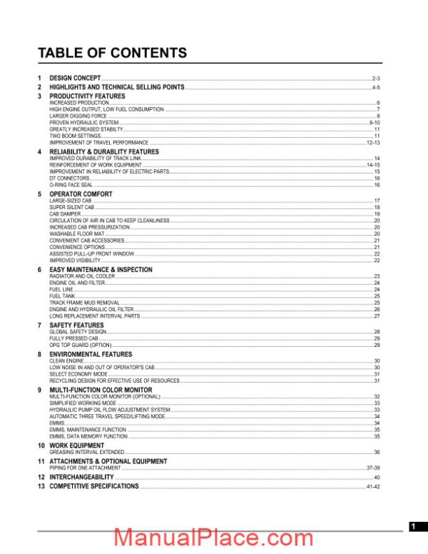 komatsu pc300lc 7 hydraulic excavator product bulletin page 3