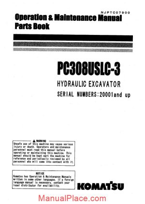 komatsu pc308uslc 3 operation and maintenance manual njptc07900 page 1