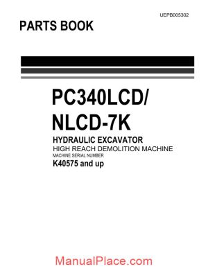 komatsu pc340lcd 340nlcd 7k parts book page 1