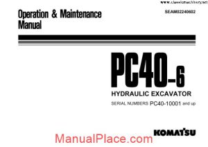 komatsu pc40 6 operation and maintenance manual page 1